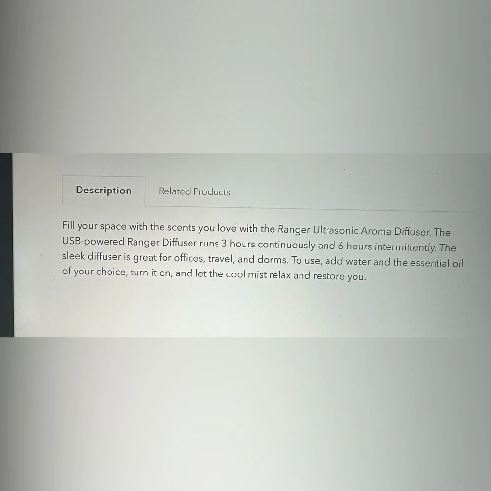 Serene Home Black Portable Ultrasonic Aroma Diffuser - Picture 6 of 6